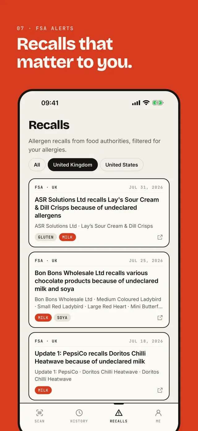 SafeFood Hub — screens and visuals