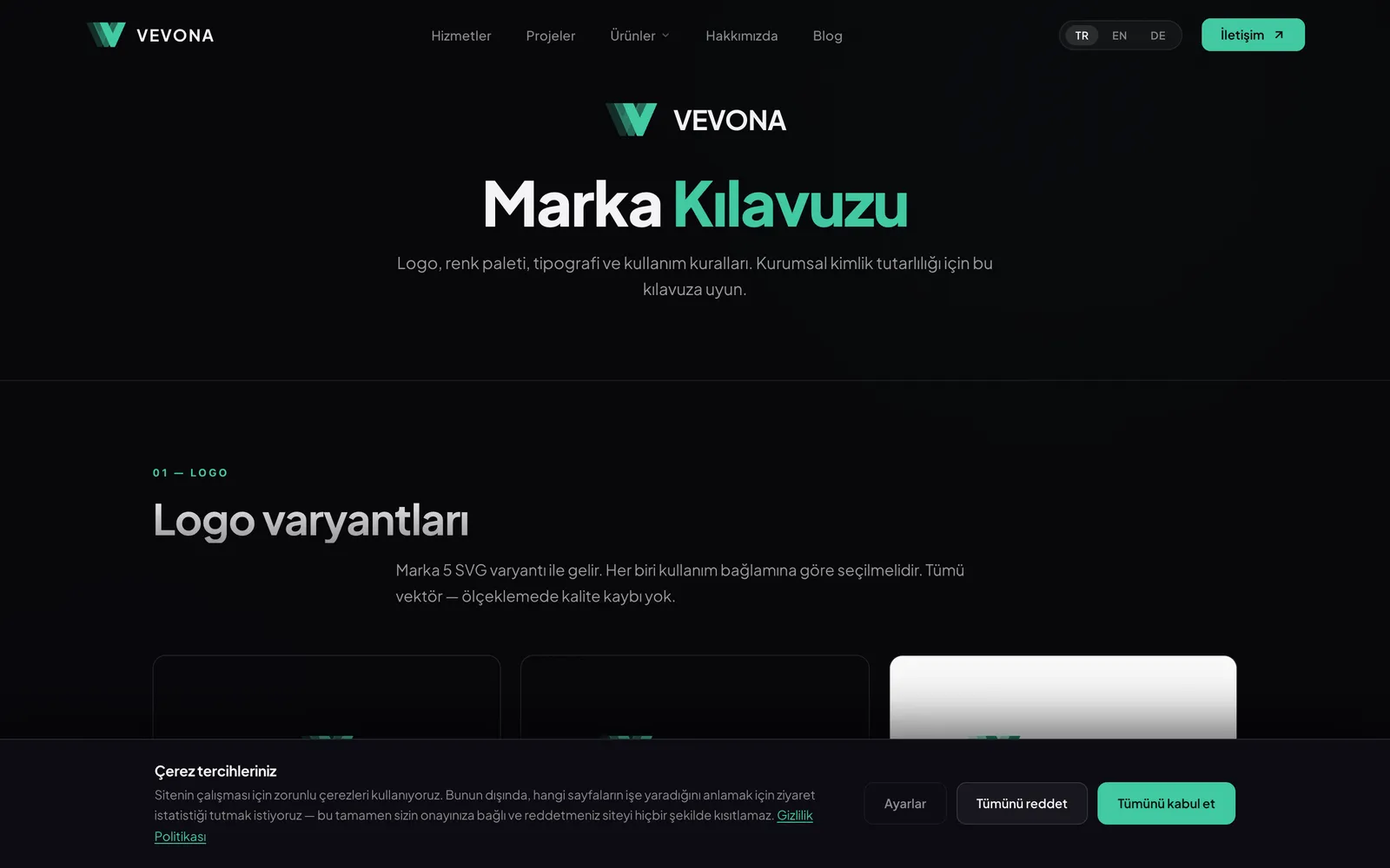Vevona — screens and visuals