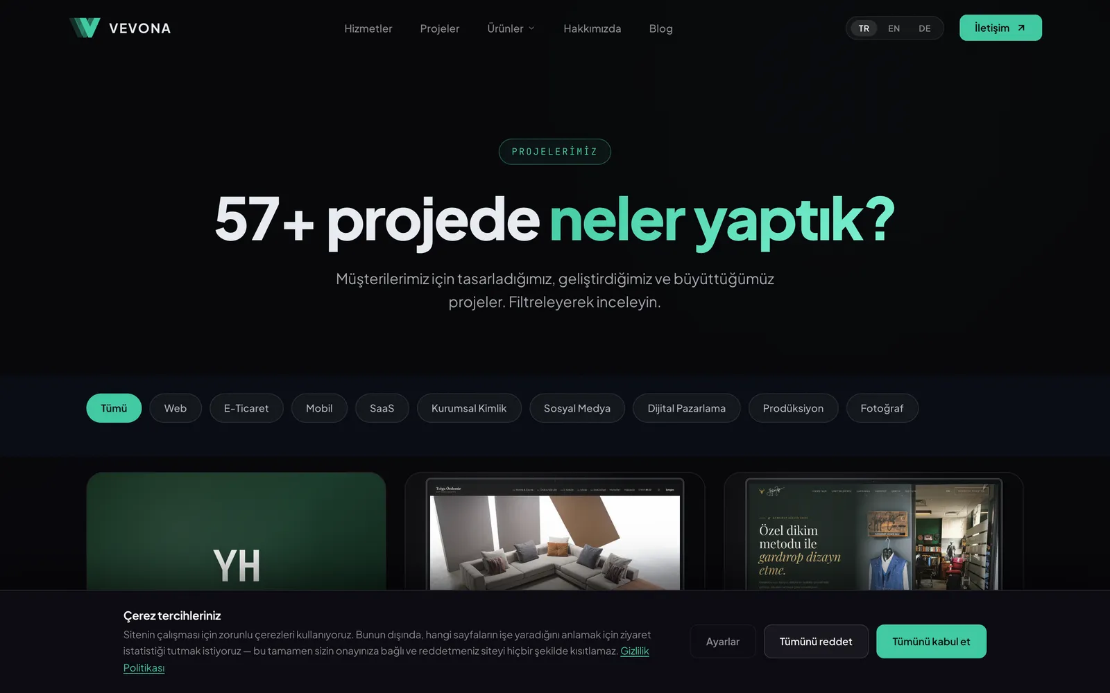 Vevona — screens and visuals