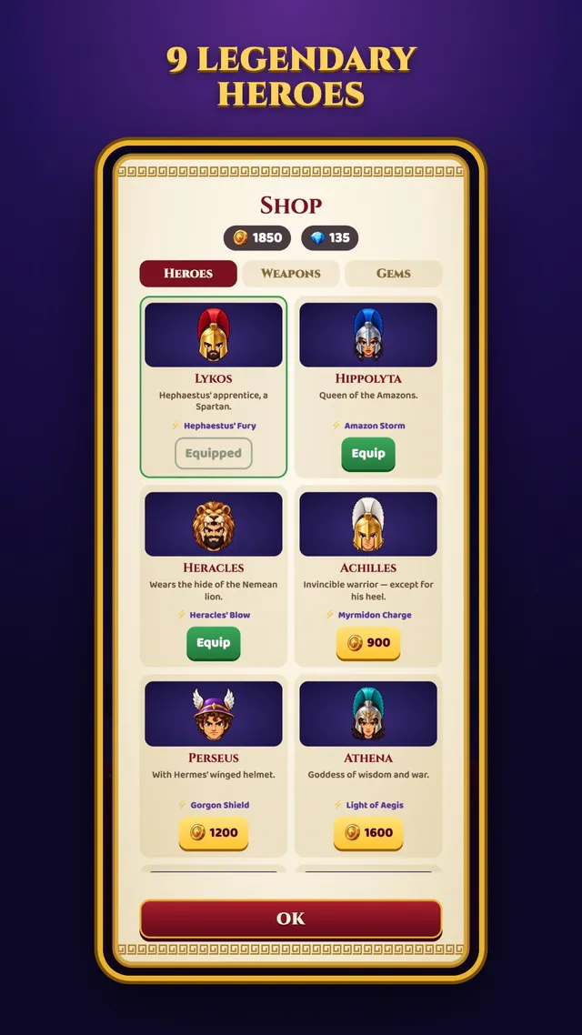 Vona Game — screens and visuals
